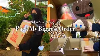 ♡ Studio Vlog 08 • pack the BIGGEST order // tear of themis, squid game, sackboy, valorant sage 🐲