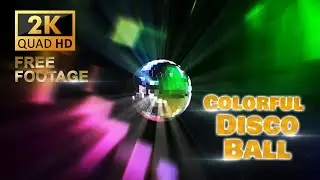 2K Colorful Spinning Disco Ball 02 | Free Background Footage