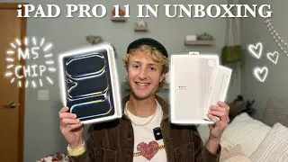 Распаковка iPad Pro 11 дюймов, серебристый, чип M5 | нанотекстура, аксессуары, чехол-книжка, Appl...