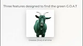 We&rsquo;re not looking for unicorns. We&rsquo;re looking for the Green Goat 🟢🐐