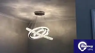 Galaxy Lighting Chandelier P312-3 Rings, LED Crystal Pendant Light