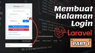 Halaman Login Laravel -  Dasar Membuat Fitur Login / Auth  Laravel Manual PART 1