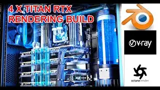 Quad-GPU liquidcooled rendering PC | Blender 2.8, Vray, OctaneRender GPU vs. CPU render benchmarks