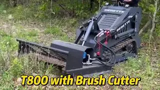 Customer Feedback Video：Derette T800 Mini SKid Steer Loader with Brush Cutter Attachment