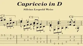 Capriccio in D - Silvius Leopold Weiss (Tablatura)