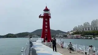 Yeosu - Cable cars, bridge, Hamel Lighthouse in South Korea