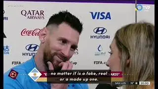 Lionel Messi humble reaction to interviewer describing what he means to the Argentina people
