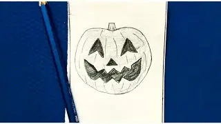 Halloween pumpkin drawing 👻🎃|| halloween Drawing || pencil step -by -Step Bigganers drawing ||