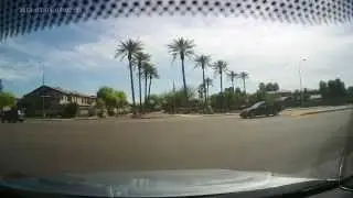 Car does dangerous left hand turn cutting several cars off