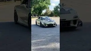Gold rx7 with carbon everywhere!!🔥 SUBSCRIBE‼️#cars #jdm #rx7 #fyp #florida #carmeet