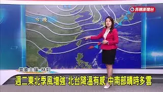2025/12/30 週二東北季風增強 北台降溫有感 中南部晴時多雲－民視新聞