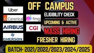 FMG, Uber, Airbus Hiring ! Off Campus Drive 2025 | 2021&ndash;2025 Batch | Apply Now!