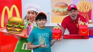 Jason and Alex's Exciting Car Adventure 🚗🍔Play McDonald's Restaurant at Home for Kids