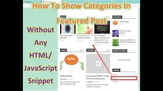 How to show categorizes on Featured post | Set Featured Item By Showcasing Categorizes | BLOGGER #4