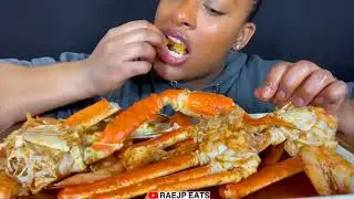 ASMR EATING 먹방 SEAFOOD BOIL SNOW CRAB SHRIMP ASMR EATING MUKBANG 먹방 REAL EATING SOUND