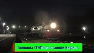 Тепловоз 2ТЭ116 на станции Вырица | Diesel locomotive 2TE116, Vyritsa station