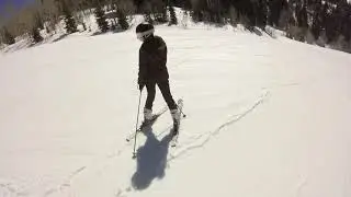 Tag, Maggie and Dad going down Homerun from Payday. Park City 2021
