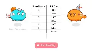 AXIE INFINITY | Breeding fee changes - less AXS, more SLP