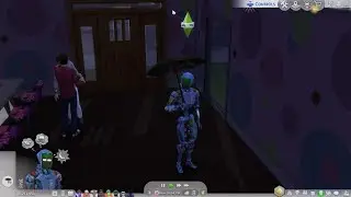 The Sims 4 I made servo open umbrella in House 🤣