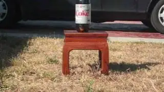 second attempt to cap diet coke bottle with mentos