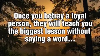 Once You Betray A Loyal Person, They Will Teach You A Biggest Lesson Without...| Quotes 