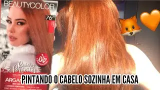 PINTANDO O CABELO SOZINHA EM CASA (beautycolor 76.77 ruivo sequoia) 🧡🦊 Por Raiane Oliveira