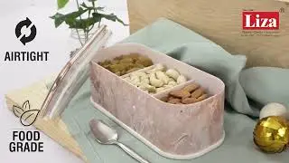 Ultimate Dry Fruit Storage Solution: 3-Compartment Air Tight Container Set with Lid & Steel Spoon
