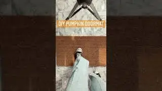 Stenciled Pumpkin Doormat! - Fall porch decorating idea DIY
