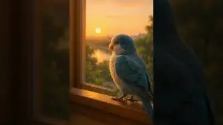 Just a parrot and a sunset. Nothing more, nothing less