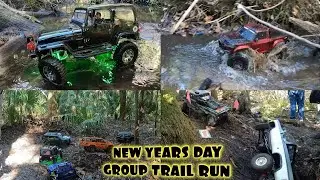 New Years Day Group Trail Run. Mud water bridges and recoveries! #rclife #rcaddict #rchobby #rctruck