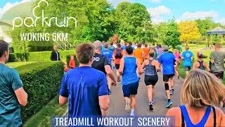 5KM Woking Parkrun | Virtual Run ASMR | Treadmill Workout Scenery | Surrey
