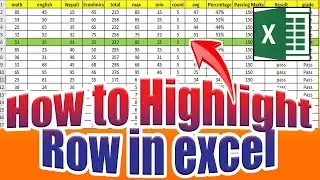 How to highlighted row in excel || Automatic highlight the row in excel