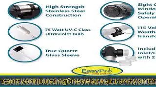 EasyPro PCU75W PRO-Clear UV Ultra Stainless Steel UV Clarifier / 75 Watt/Max. Flow Rate: 4800 GPH/M