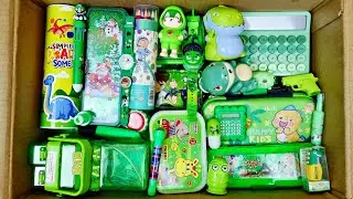 Unboxing Green Stationery , LCD Tablet, Sipper bottle, Projector, Sharpener, Desk Lamp, Pencil Case