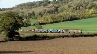 GBRf Class 66 and Class 73 locomotives working Rail Head Treatment Trains (RHTT)