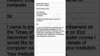 inquiry letter writing in english | how to write inquiry letter  | inquiry letter class 10 english