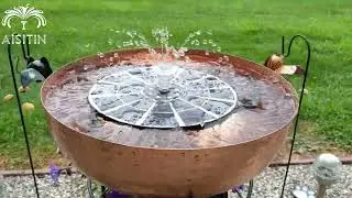 AISITIN 5.5W Solar Fountain Pump with LED Lights and 3000mAh Battery