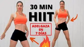 Ejercicios para BAJAR de PESO RAPIDO 🔥30 MIN HIIT para TONIFICAR TODO EL CUERPO mujer con pesas