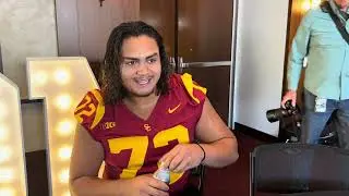 USC left tackle Elijah Paige talks taking over new role at USC football media day