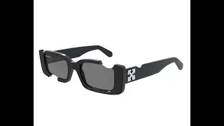 3D model Off-White Cady cut-out rectangular frame sunglasses