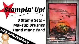 How to make a Lion king inspired card with Stampin Up Rooted in nature, High Tide, Waterfront