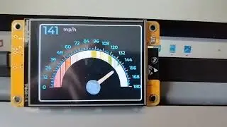 LVGL ESP32 2432S028R CYD (Beginner) create a simple speedometer with Arc, Scale, Image and Label.