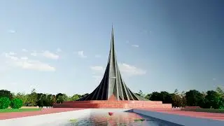 3D model of The National Martyrs' Memorial monument of Bangladesh