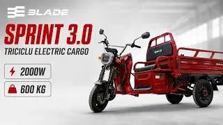 Triciclu electric cargo BLADE Sprint 3.0 | 2000W, 600 kg, CIV inclus