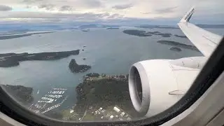 Landing at Victoria Canada YYJ West Jet Boeing 737-800 (Scenic Approach)
