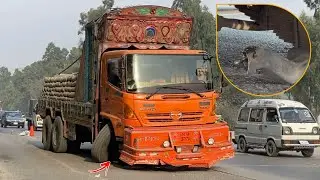 Dangerous Overload! Truck Front Axle Collapsed on Busy Road | Emergency Repair