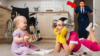 Millonario pone cámaras por su hijo paralítico… y queda en shock al ver a la limpiadora