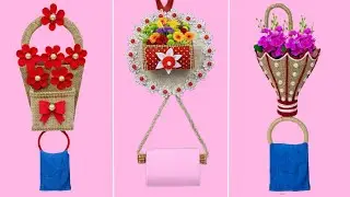 3 Creative Tissue Holder Toilet Decoration | Practical Tissue Holder Making Ideas | Jute Craft Ideas