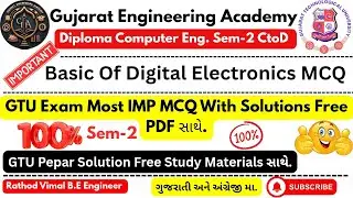 GTU Digital Electronics MCQ With Solutions| Diploma Semester-2 IMP Questions📘💯| FREE PDF#gtuexam#gtu