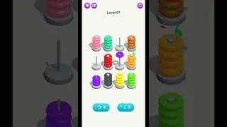 Color Hoop Stack Level 91 - 100 | Puzzle Games | LevelUpX | #tranding #colorhoopstack #vairal #sub